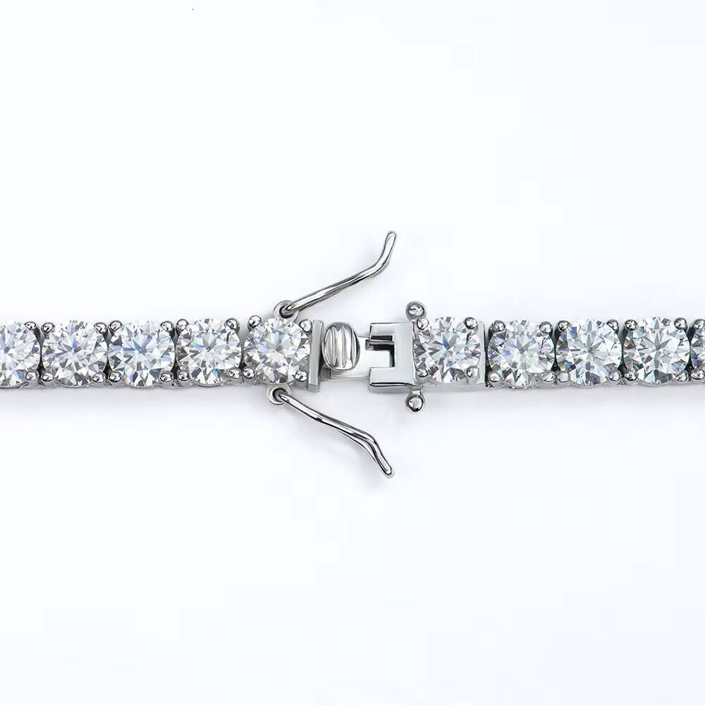 925 Silver Moissanite Tennis Necklaces D VVS Iced Out Moissanite Diamond Necklaces Gold Plated 3 -65mm Moissanite Tennis Chain