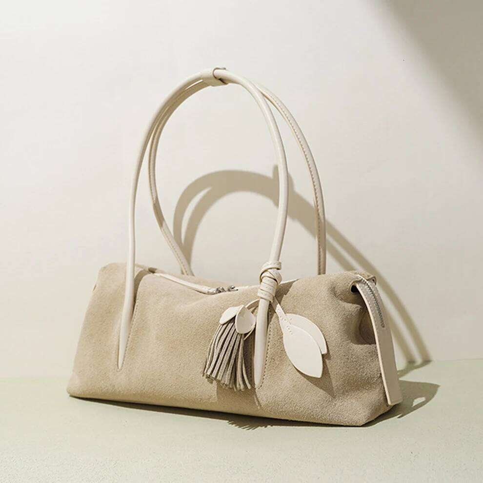 New Suede Shoulder For Women Minimalist Vintage Underarm Hobo Purse Genuine Leather Casual Office Commute Crossbody Bag St251110