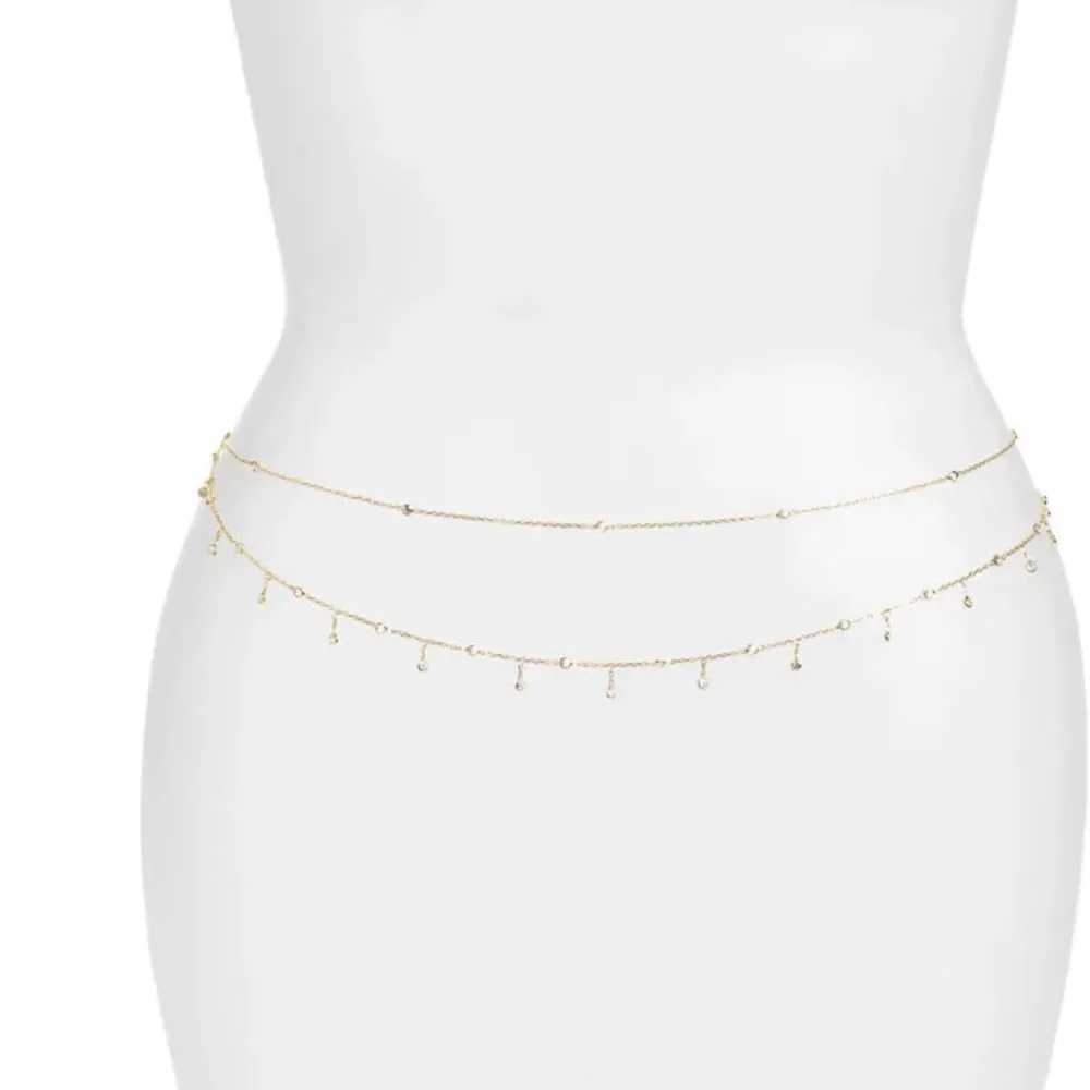 Summer Bling dual fringe waist chain suitable for womens sexy belts crystal bikini accessories jewelry charm designer luxury gifts X250410