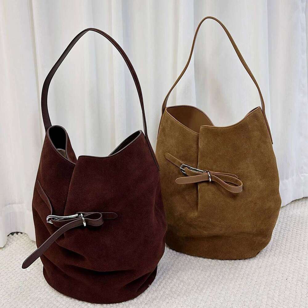 First Layer Cow Bucket Tote New In Design Suede Leather Women's Large Capacity Portable Shoulder Bag For Women 251110