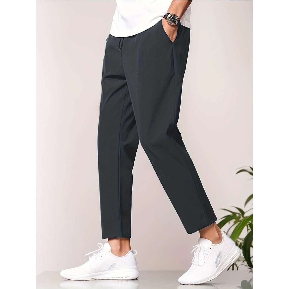 New Casual Jogger Slim Fit Trousers Nine-Point Men's European And American Cross-Border Independent Station Business Slightly Tight Straight-Leg 