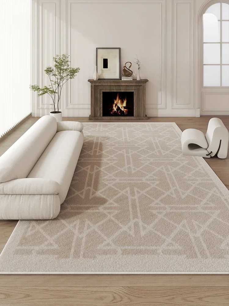 Luxurious Cream Carpet Room Carpet Modern Home Decorartion Aesthetic Rug Cozy Soft Bedroom Bedside Rug Y251110
