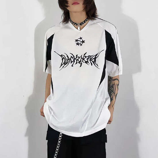 Black and white color blocked 3D printed unisex summer breathable sportswear