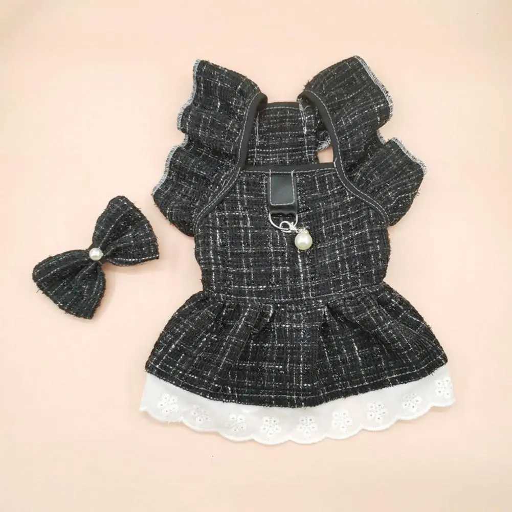 Dog Princess Dress Pet Princess Dress Set with Traction Ring Bow Headpiece Faux Pearl Pendant Flying Sleeves Cat Dog for Autumn J251110