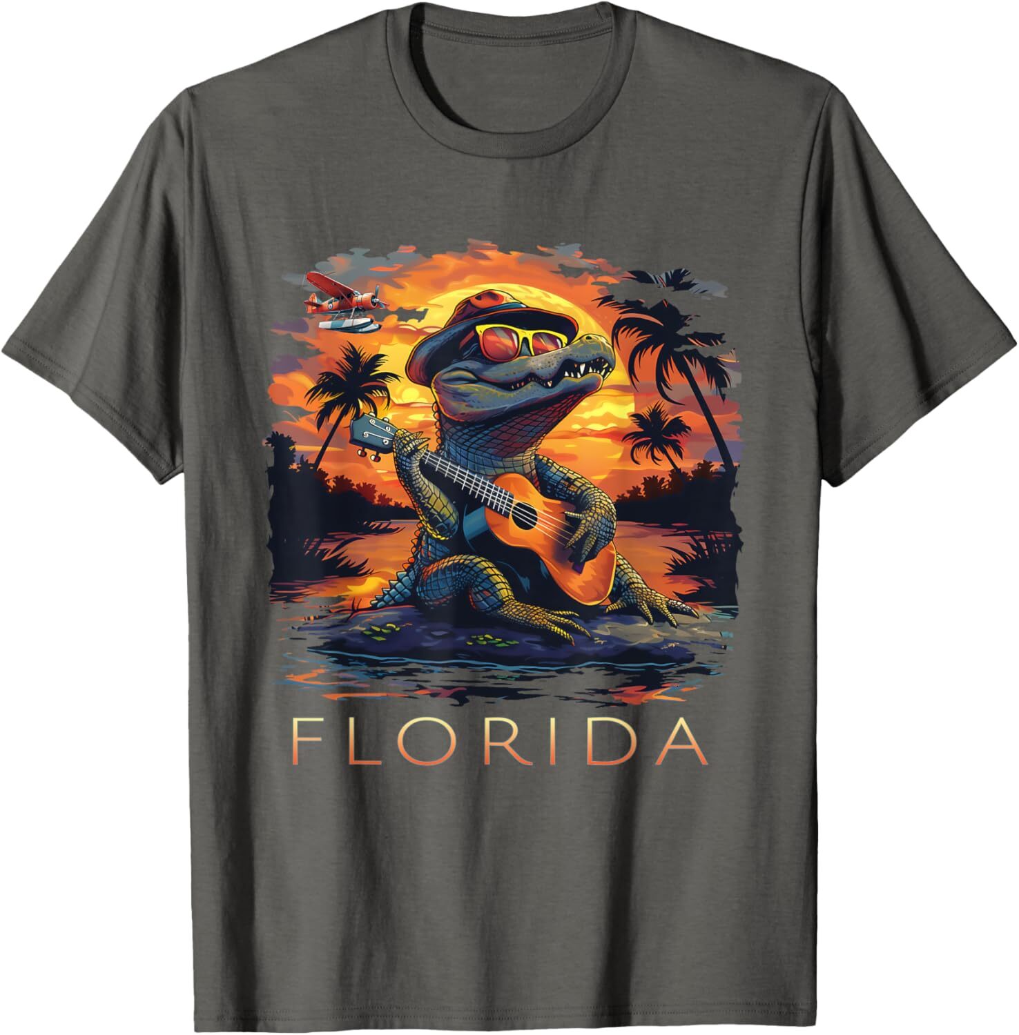 T shirt for Mens Florida Vacation Cute Alligator Graphic Tee Casual Tops Clothes Short sleeve cool