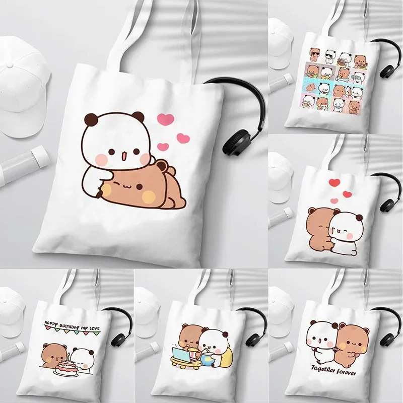 Bubu Dudu Anime Tote Bag Foldable Shopping Aesthetic Fashion Canvas Reusable Female 251110