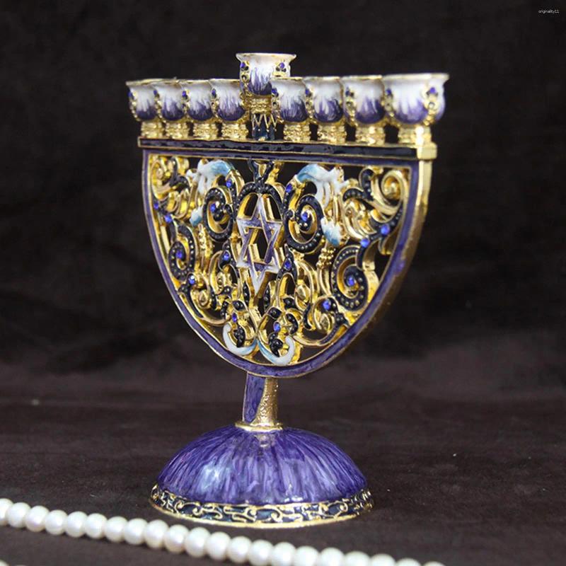 Candle Holders Floral Chanukah Menorah Candelabrum Antique Candlestick Festival Home Decor H260310