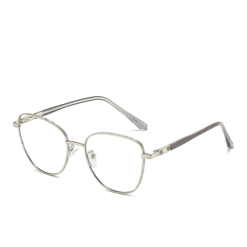 Cross-Border Wholesale Fashion New Style Non-Prescription Retro Color-Changing Blue Light Blocking Metal Frame Optical Glasses