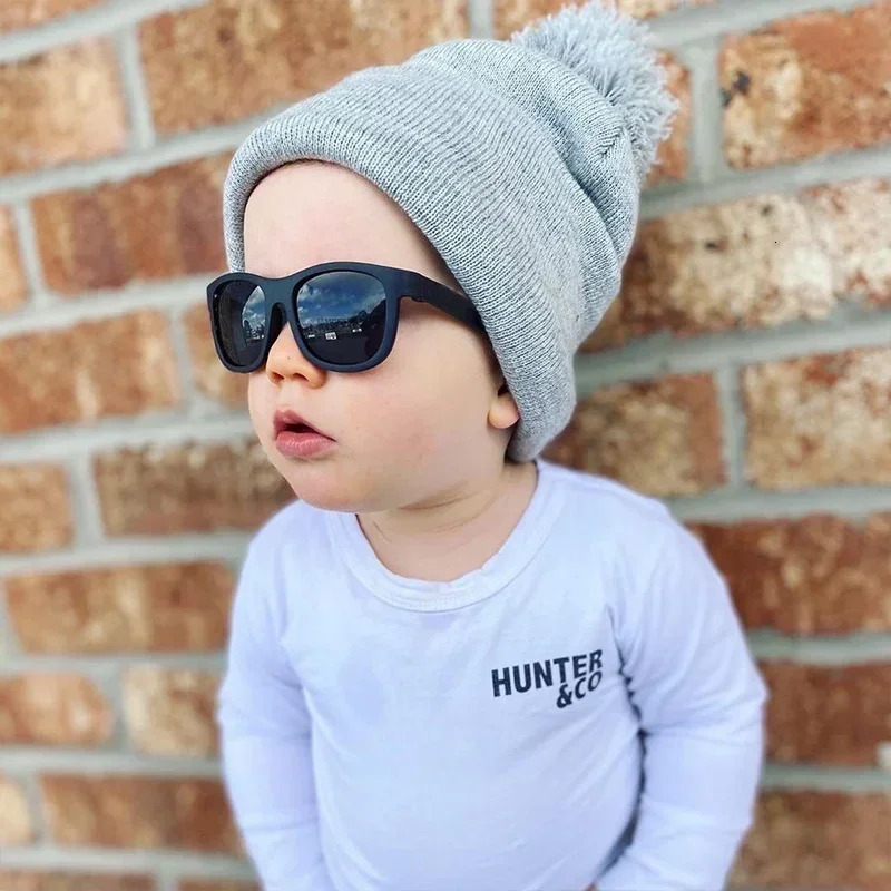 Polarized sunglasses for infants aged 0-24 months with belt high-quality square silicone frame UV400 lenses suitable for both boys and girls 250403