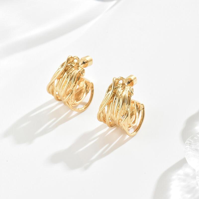 Chunky Gold/Sier For Women Trendy Knot K Geometry Drop Dangle Statement Stud Earrings Fashion Jewelry Gift TY