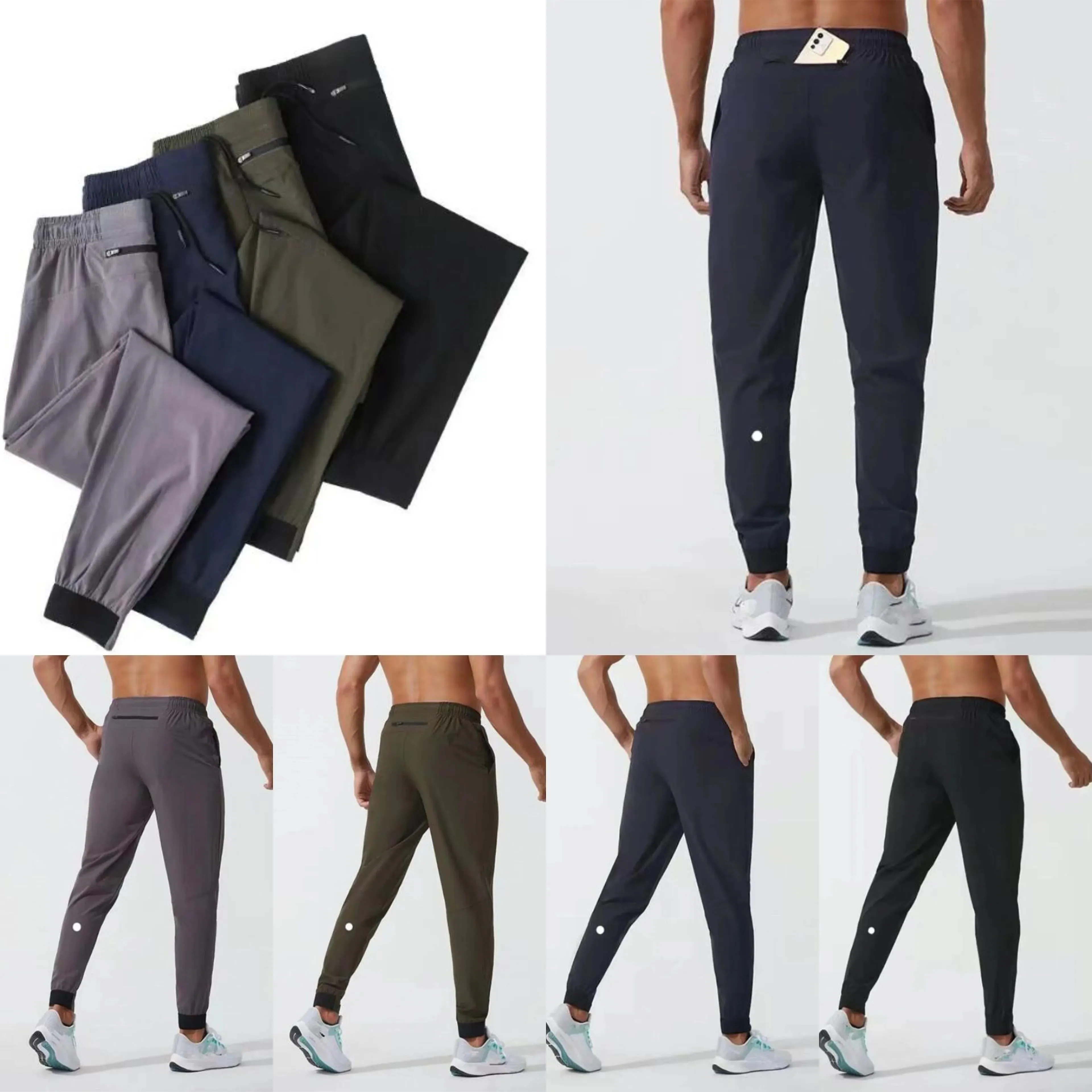 Jogger shorts Long Pants Sport Quick Dry Drawstring Gym Pocket Sweatpants luluity lemoner pants Trousers Men Casual Elastic luluity lemoner men leggings set