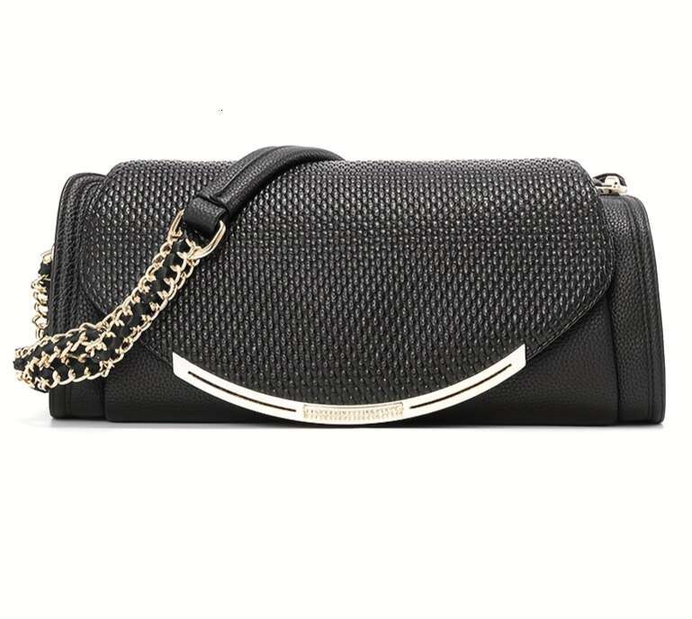 Women Genuine Leather Crossbody Bag With Hardware Elegant Chain Strap Zipper Closure, Golden-Tone Hardware, Structured Round Top & Smooth Edges Luxury