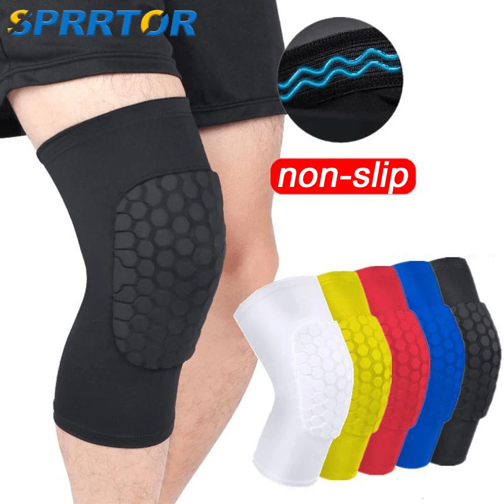 1PC Basketball Knee Pads Sleeve Honeycomb Brace Elastic Kneepad Protective Gear Patella Foam Support Volleyball Support 250410