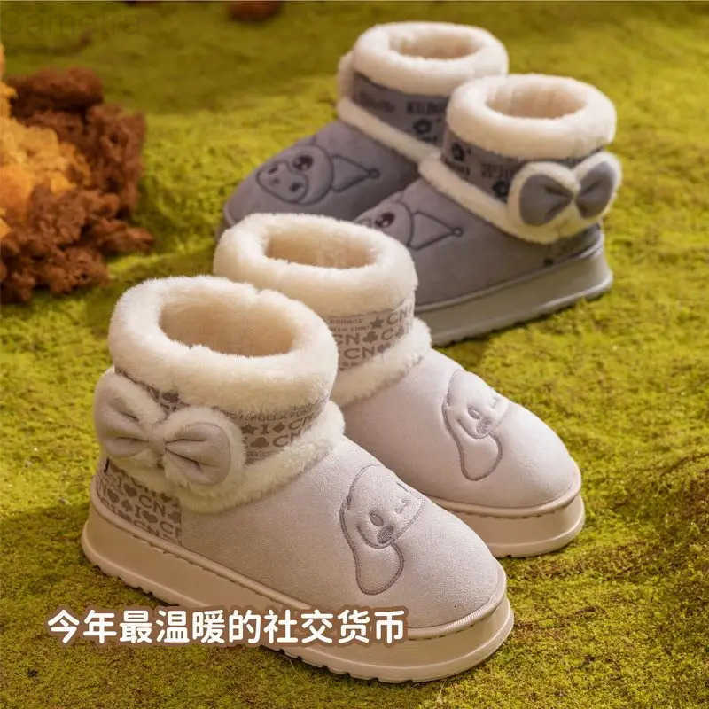 Sanrio Hello Kitty cartoon cute cotton shoes creative Kawaii for boys and girls winter warm non-slip snow boots gift wholesale H251110