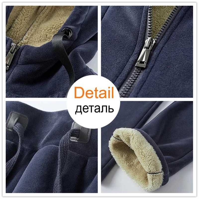 Cashmere Mens Fleece Warm Tracksuit Male Winter Warm Hooded Fashion Sets Mens Hoodies Pants Sportswear Sets WinterThick Set W251110