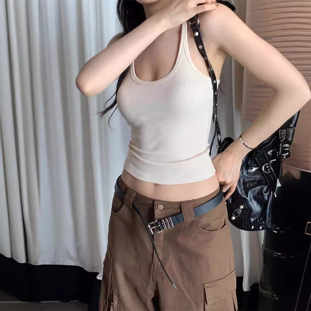 25S Designer Women S T Shirt Small Suspender Spicy Girl Bottom Tank For Women S Summer New Pure Desire Sexy Inner Matching Beautiful Back And Outer We