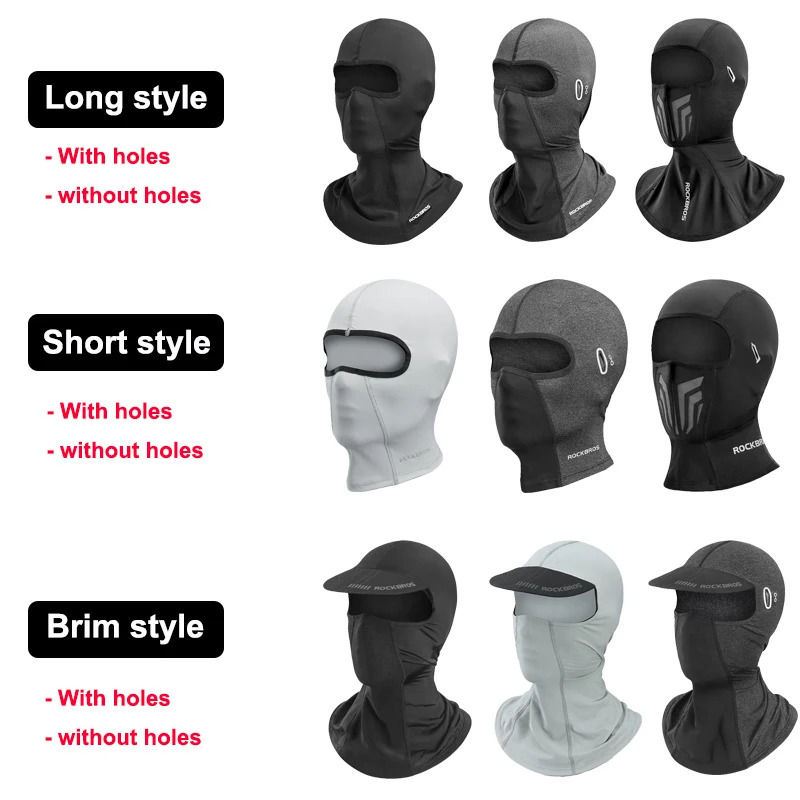 Rockbros Mens Balaclava Summer Cool Ice Silk Full Face Mask Bicycle Helmet Sunscreen Motorcycle Mask Fishing Hat 250408