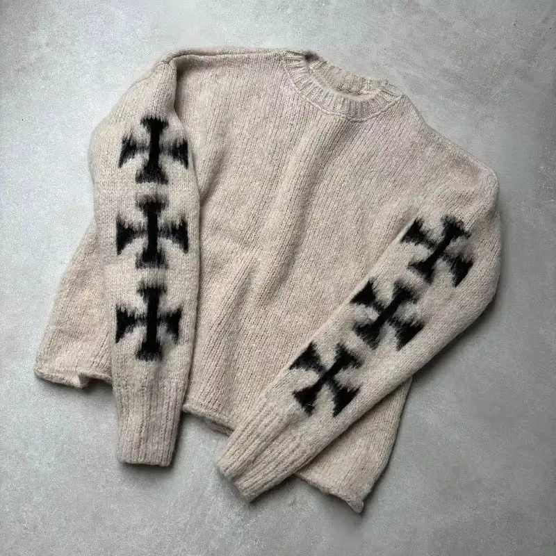 Fashion Punk Gothic Street Ladies Sweater Vintage Hip Hop Autumn Winter Warm Sweater Couple Harajuku Fashion Casual Oversized Pullover Y251110