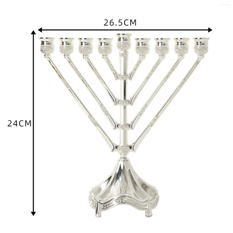 Candle Holders 9 Branches Holder Zinc Alloy Candelabrum Stands Hanukkah Menorah For Christmas Party Wedding Home Decor Gift H260310