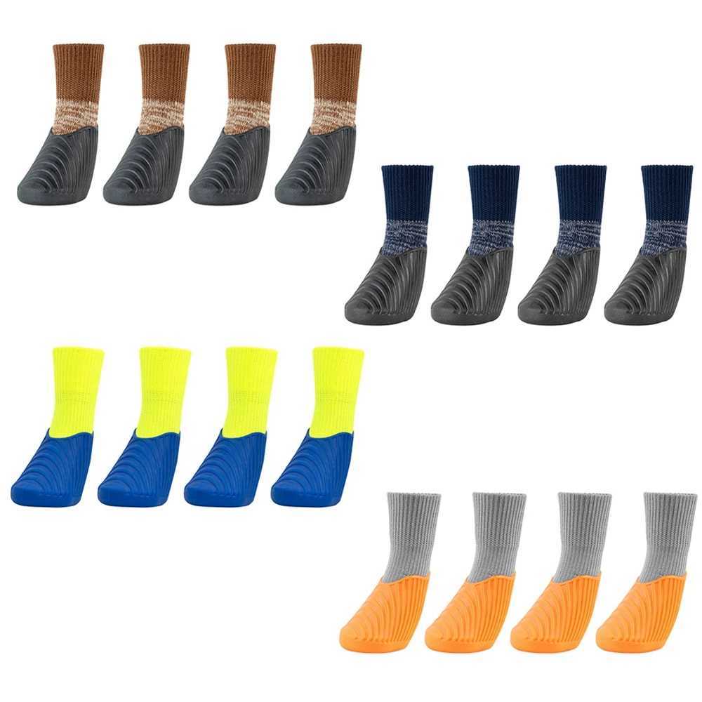 New Arrival 4 pieces/set of waterproof dog boots winter pet snowshoes puppy socks shoes with non slip soles soft and comfortable dog paw protectors Z2