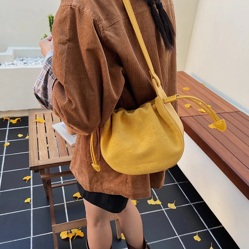 521-1118 Yunduo Handbag for Women Autumn Light Niche Textured Suede Single Shoulder Crossbody Bag 251110