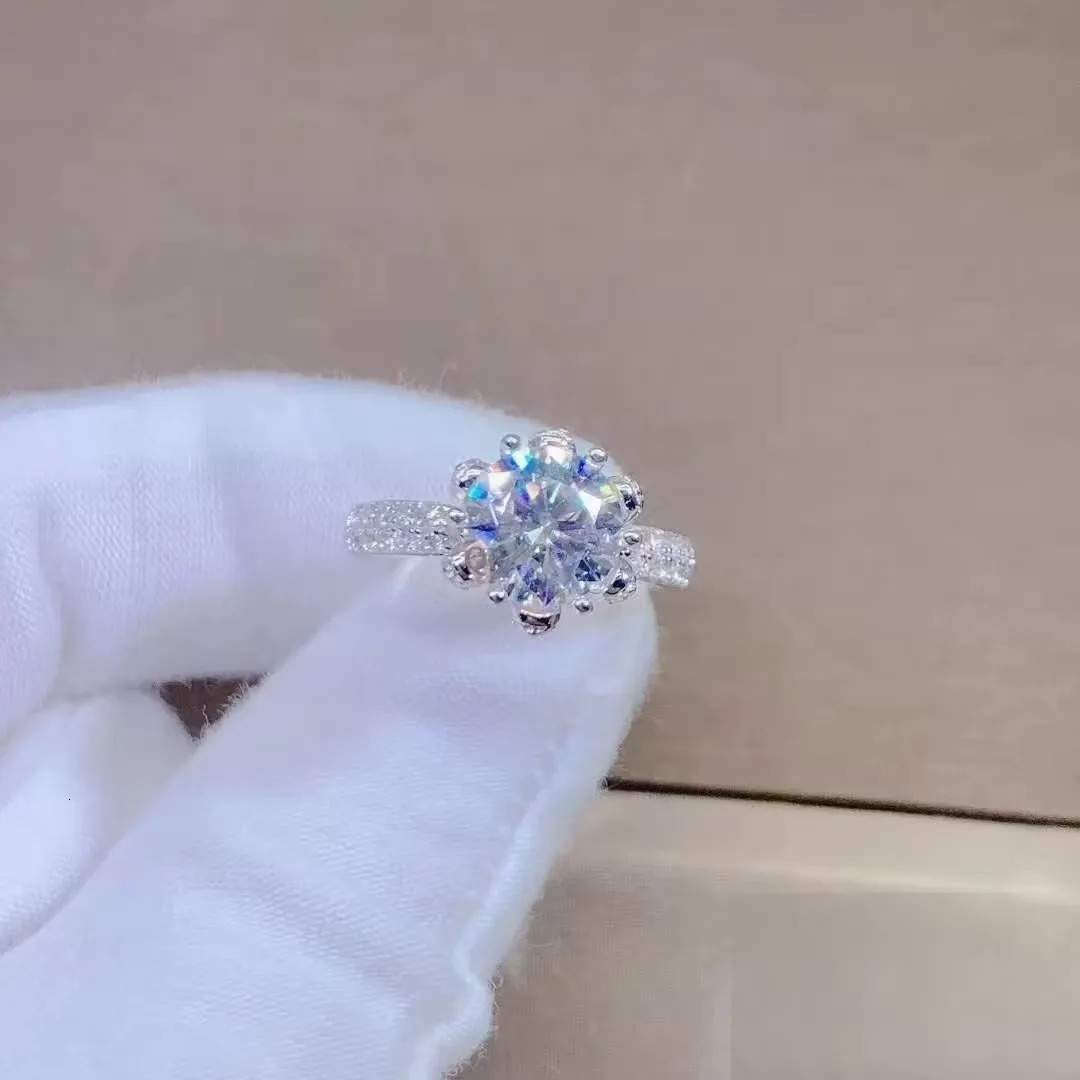 Custom Name Certified 5 Carat Diamond Engagement Ring Women 14K White Gold Sterling Silver Bridal Rings Wedding Band 251103