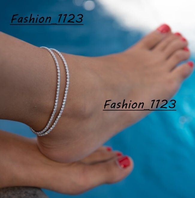 Dainty Luxury Jewelry Sterling Silver 925 3mm Moissanite Diamond Tennis Womens Bracelet Anklet