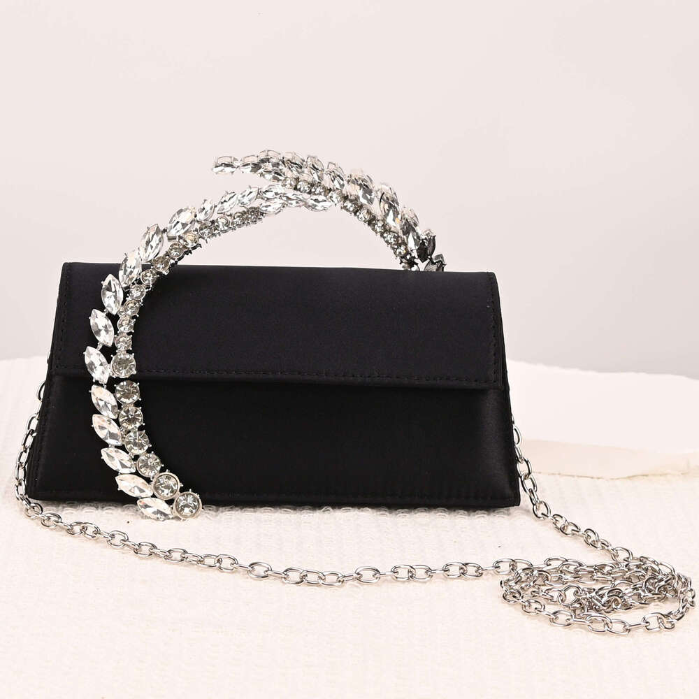 Internet celebrity's same style inlaid satin handbag, hand-held sparkg dia dinner women's bag, 2025 versatile temperament, new trendy clothi