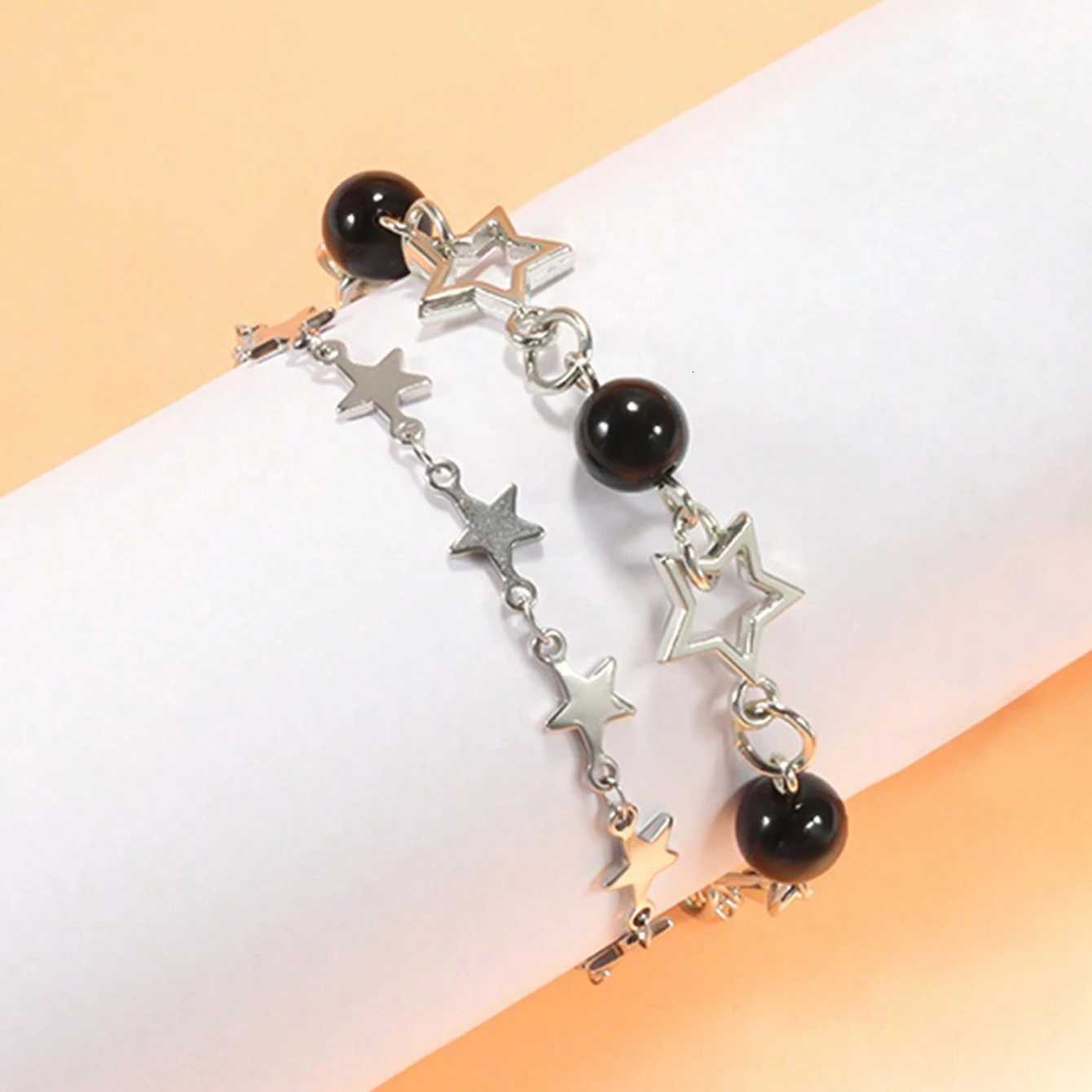 Y2K Celebrity Couple Bracelet Set Imitation Pearl Star Friendship Bracelet Perfect Gift for HolidaysT251110