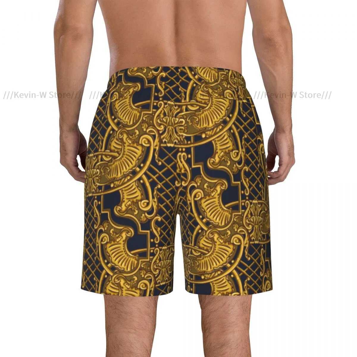 Summer Mens Swimsuit Shorts Baroque Pattern Beach Wear Swimsuit Mens Swimsuit X250410