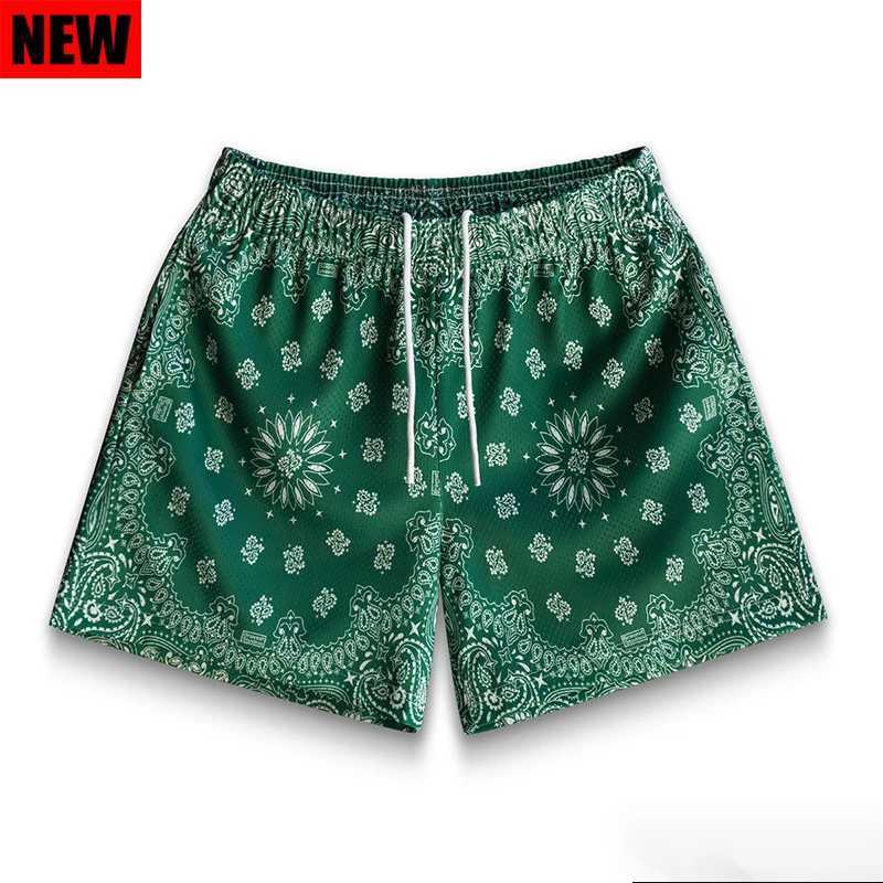 American style Paisley casual shorts mens fitness shorts quick drying breathable running basketball pants X250410