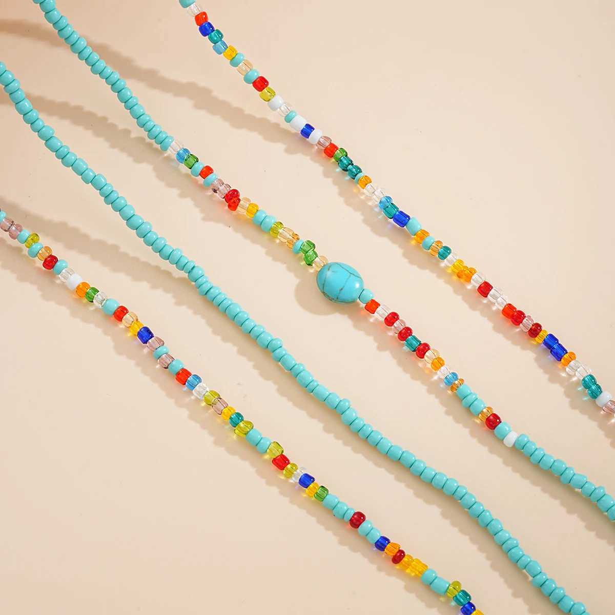 New Wave River Colored Bead Elastic Waist Belly Chain Suitable for Warm Girls 2024 Fashion Summer Beach Belt Bikini Bead Jewelry X250410