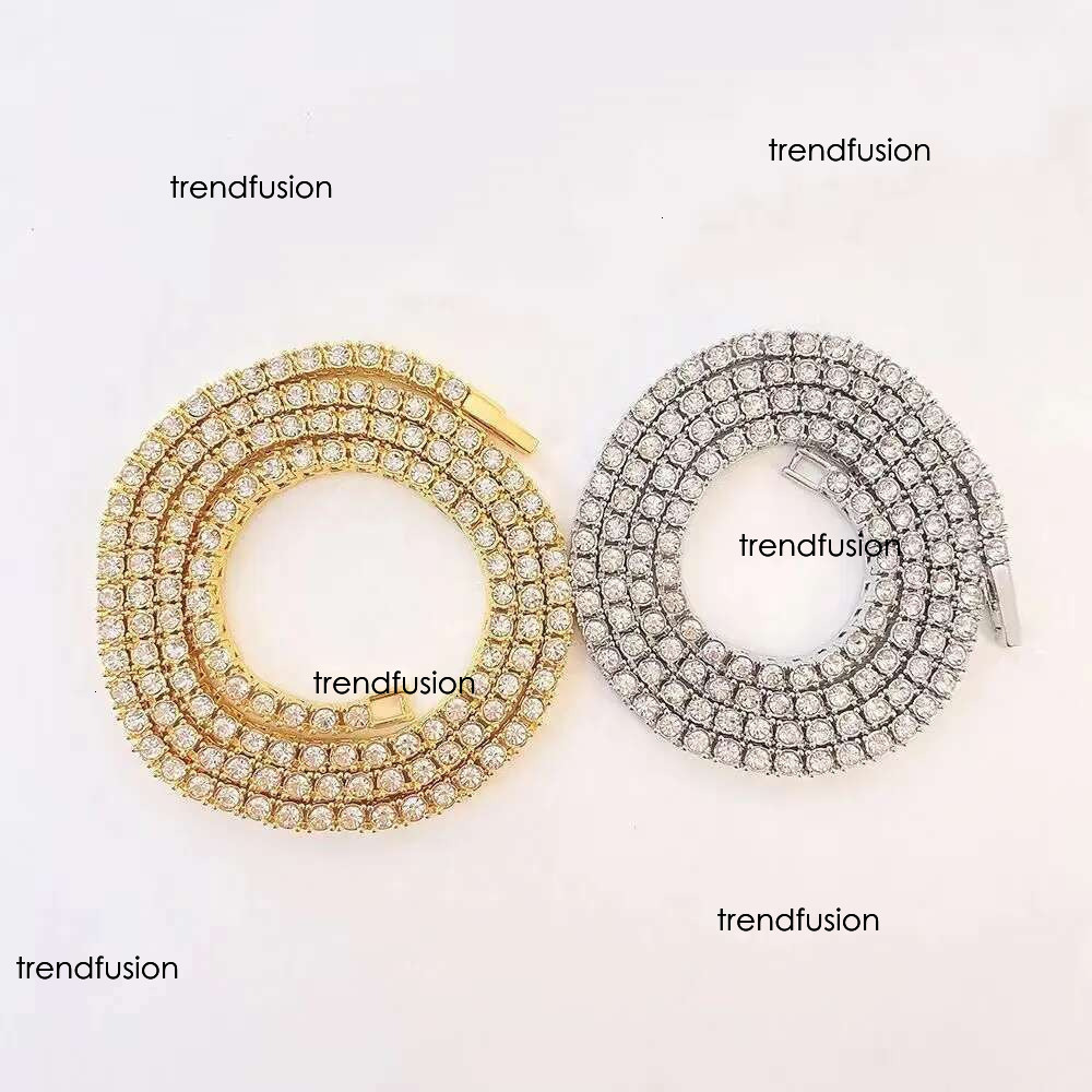 Single row hip-hop necklace 3mm Width dia tennis chain for men and women Tennis Chain jewelry