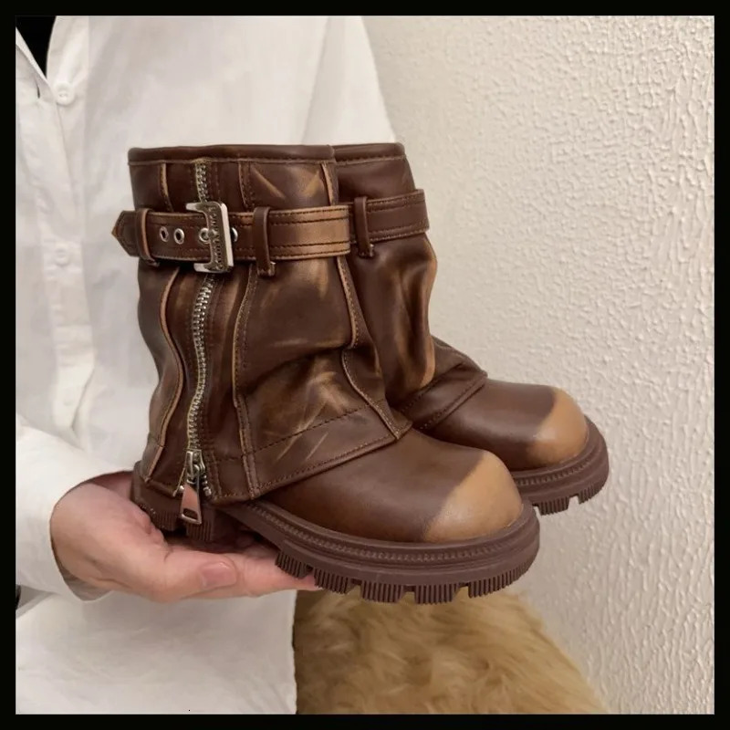 Girls Splicing Short Boots Autumn and Winter Childrens Retro Girls Knight Boots Girls Zipper Fashion Trendy Boots 251104