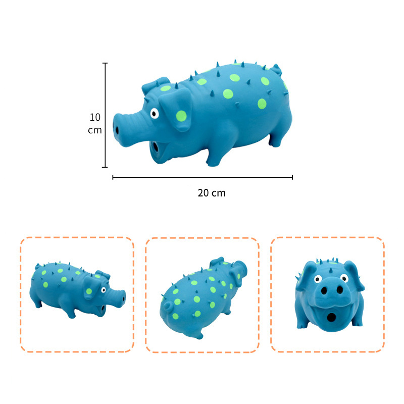Natural Latex Polka Dot Squeaky Pig Dog Toy For Small Medium Large Dogs Indoor And Outdoor