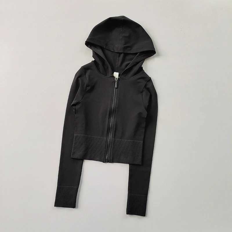 Hood Zipper Tight Sports Jacket Womens Ultra Thin Quick Training Fitness Long Sleeve Clothing Autumn/Winter Yoga Jacket TopXJ250410