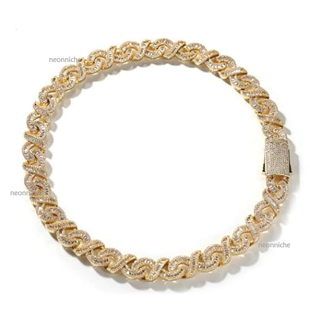 15mm Iced Infinity k Necklace 14K White Gold Plated Baguette Dia Cubic Zirconia Jewelry 16inch-24inch Cuban Chain