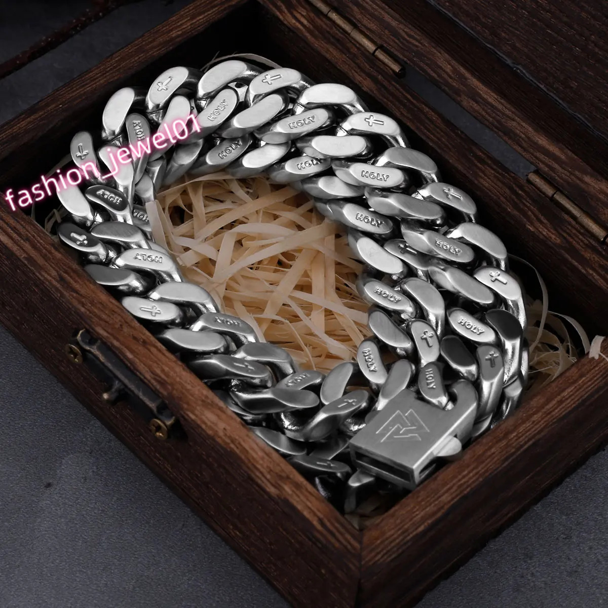 Original Design Cuban Thick Chain Necklace Rock Men Punk Hip Hop Clavicle Necklace Domineering Stainless Steel Jewelry Gift