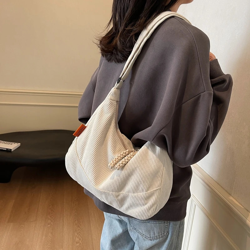 Corduroy Dumpling Bag Lightweight LargeCapacity Crossbody 2025 Autumn and Winter Casual Canvas Shoulder 261LC 251110
