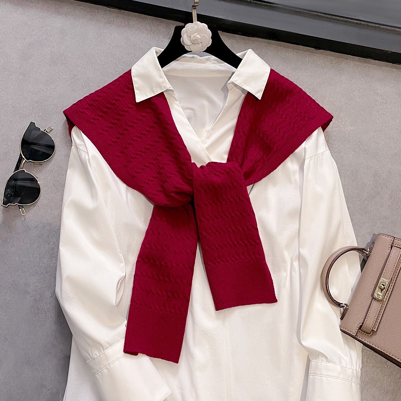 K357 2025 Korean knitted women's solid color shawl outer wear temperament high-end twist classic soft fashion all-match style