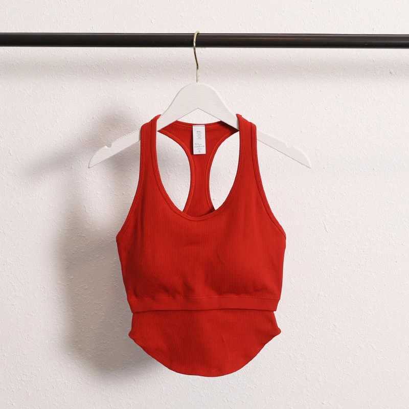 2024 new backless sports top womens sleeveless shirt padded sports yoga vestXJ250410