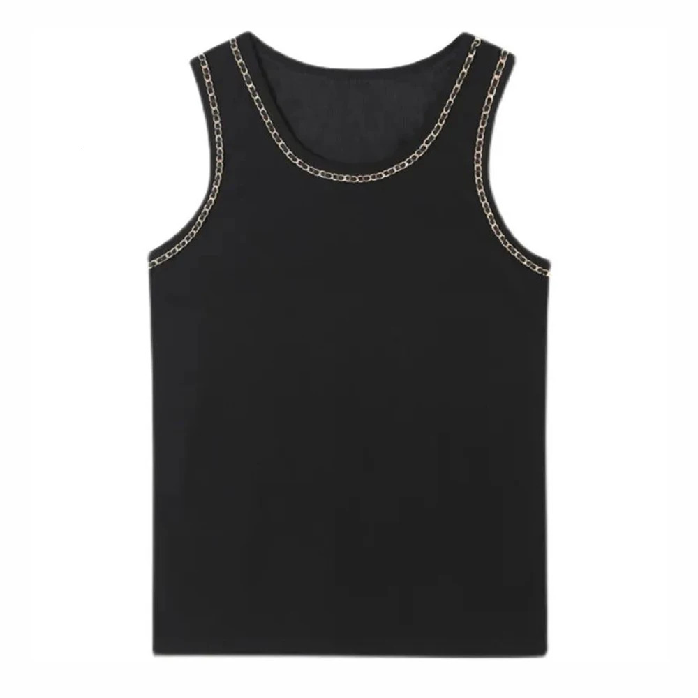 Mens Y2K chain tight fitting vest unisex style street top personalized casual sexy nightclub versatile vest unisex 250408