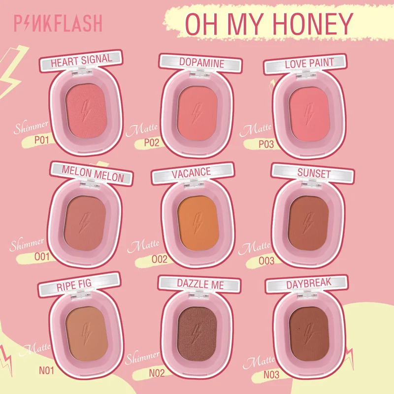 Pinkflash makeup powder blusher matte tanning lasting contour beauty peach pink Korean 250325