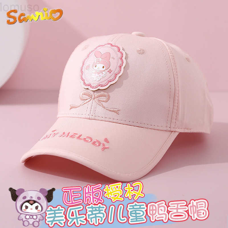 Sanrio Authentic Childrens Baseball Cap Summer Hard Top Cap for Girls Kuromi Hat Boys Thin Style H251110