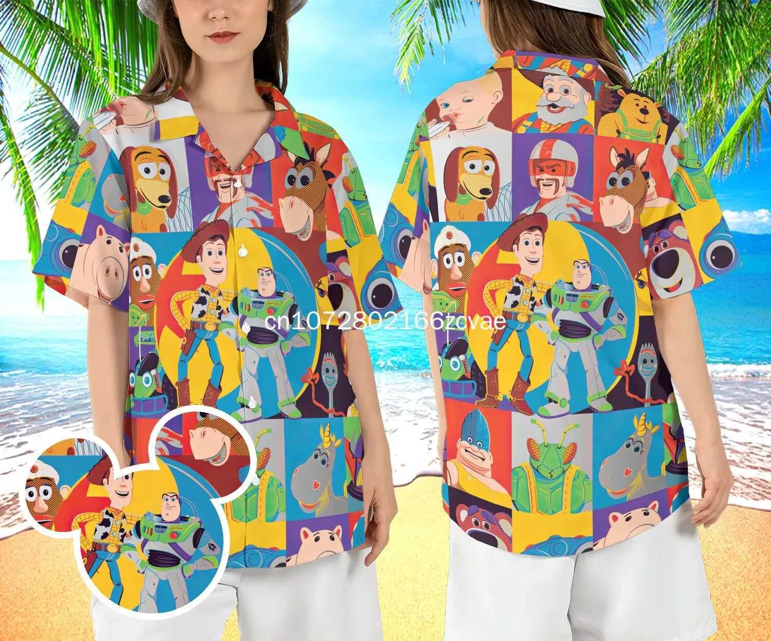 2024 New Buzz Lightyear HAWaiian Shirt Mens Short sLeeved Shirt Movie HAWaiian Shirt Beach Shirt X250410