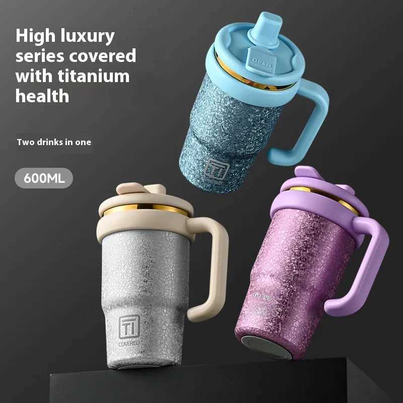 Fashionable cup High-appearation-ll Titanium Ion Inner Liner nt Insated Cup Men and Wens Cup Student Portable Large-capacity Cup Y251110