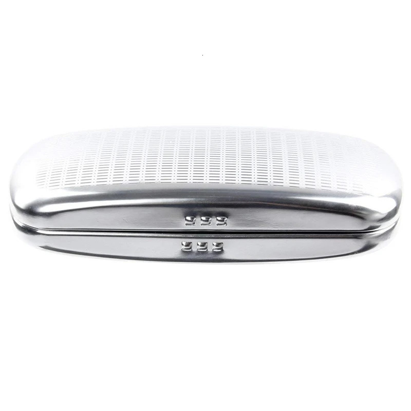 2PCS glasses case aluminum hard shell glasses case bar shaped glasses case for small and medium-sized frames - blue and silver 250409