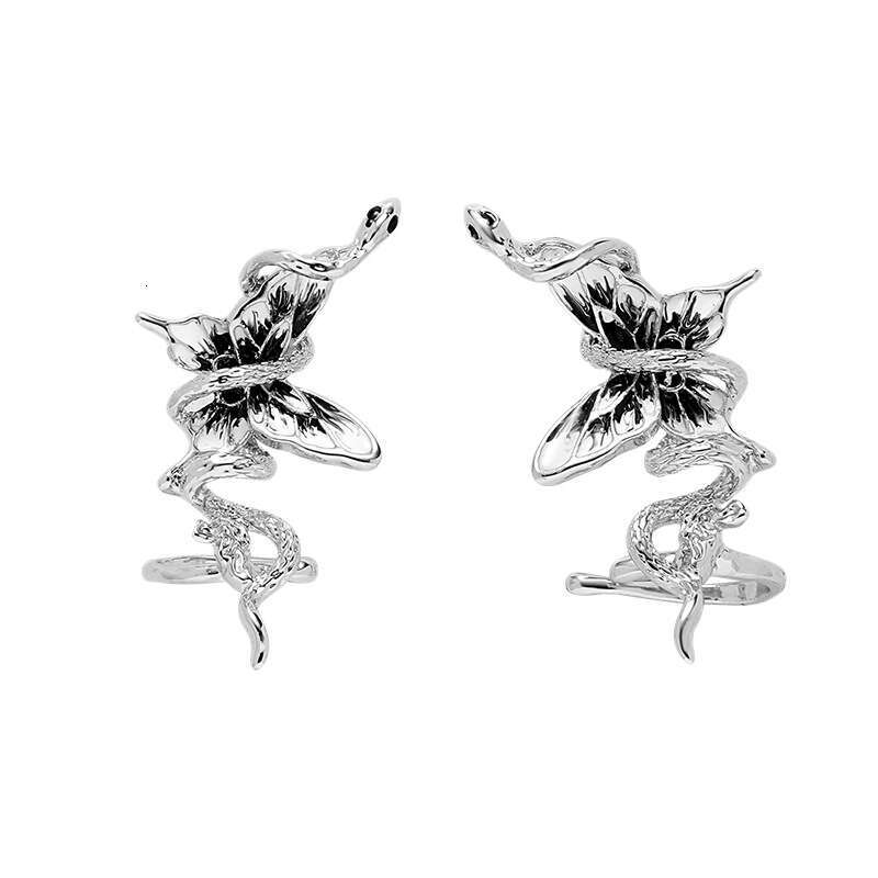 High-end Sense of Ear Ink Butterfly Snake for Women, Cool 925 Silver Needle Studs, Fashionable and Elegant Earrings Wholesale