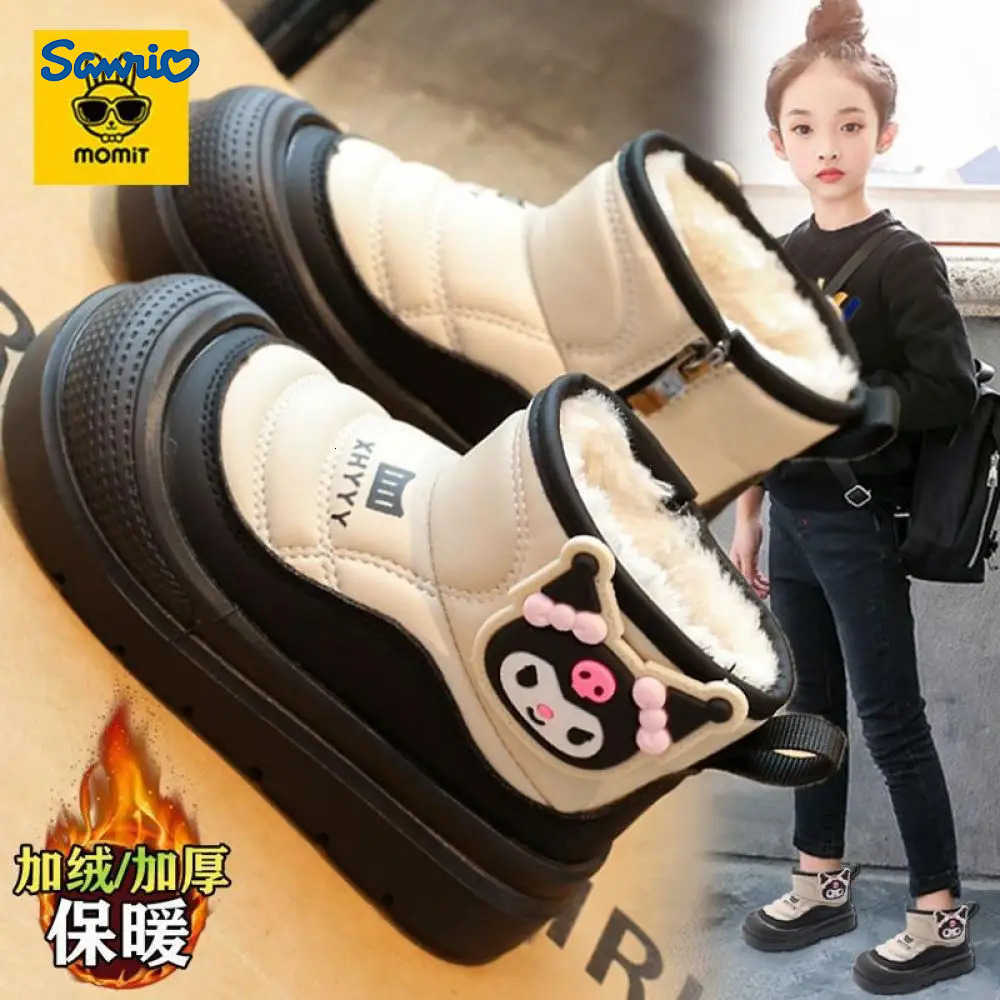 Sanrio Kuromi Child Snow Boots My Melody Martin Boots Anti-Slip High Top Plus Velvet Cotton Shoes Kids Casual Shoes Sneakers H251110