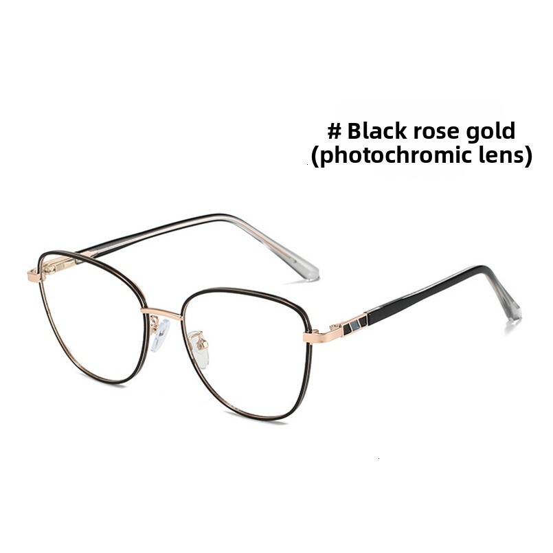 Cross-Border Wholesale Fashion New Style Non-Prescription Retro Color-Changing Blue Light Blocking Metal Frame Optical Glasses